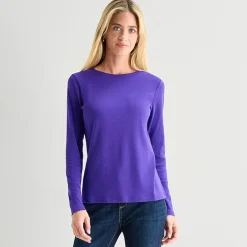 St. John's Bay Womens Crew Neck Long Sleeve T-Shirt