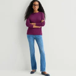 St. John's Bay Womens Crew Neck Long Sleeve T-Shirt