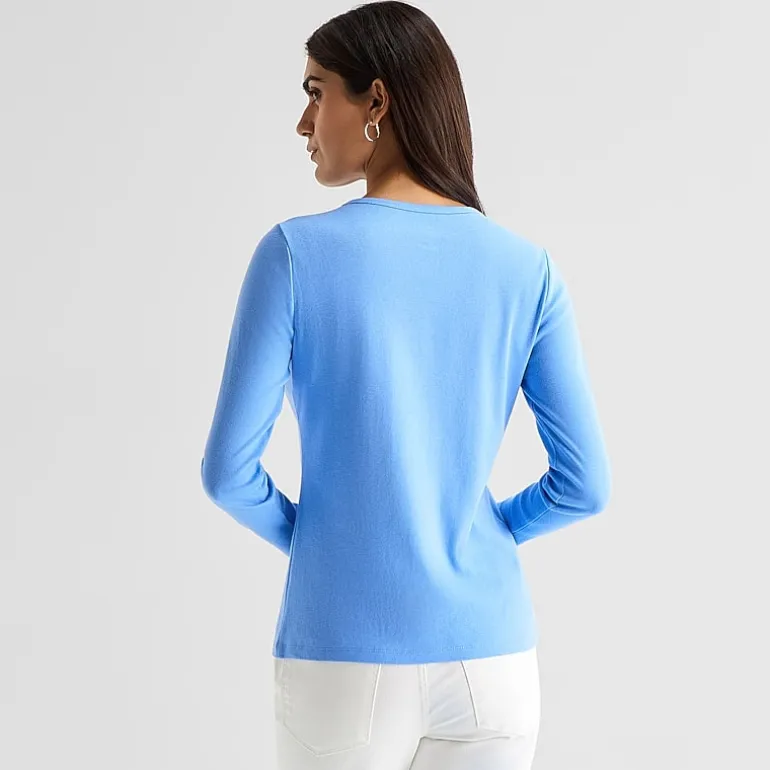 St. John's Bay Womens Crew Neck Long Sleeve T-Shirt