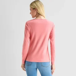 St. John's Bay Womens Crew Neck Long Sleeve T-Shirt