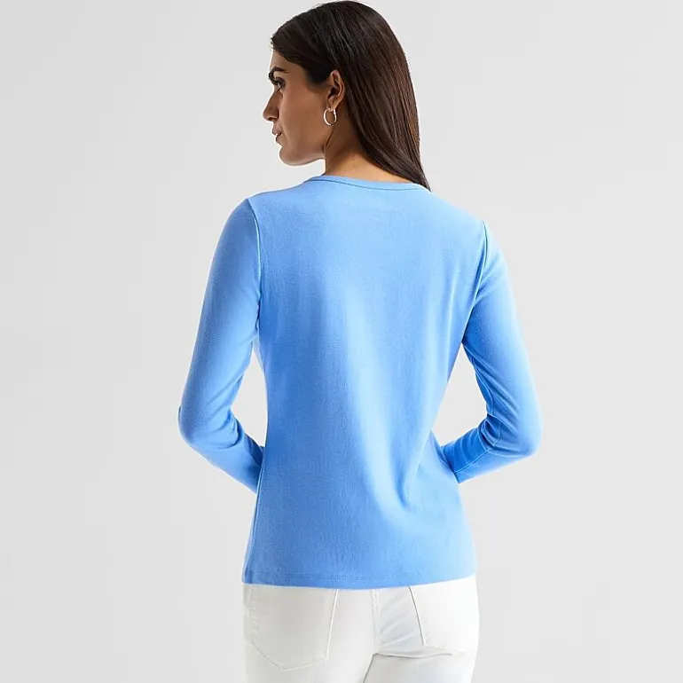 St. John's Bay Womens Crew Neck Long Sleeve T-Shirt