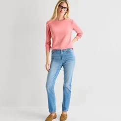 St. John's Bay Womens Crew Neck Long Sleeve T-Shirt
