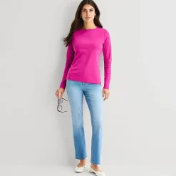 St. John's Bay Womens Crew Neck Long Sleeve T-Shirt