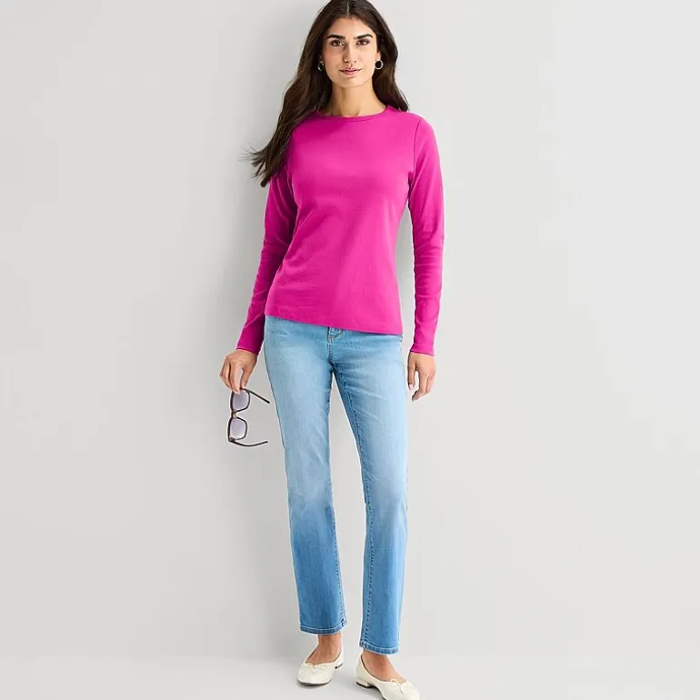 St. John's Bay Womens Crew Neck Long Sleeve T-Shirt