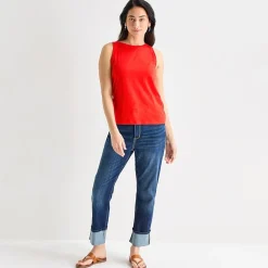 St. John's Bay Womens Crew Neck Sleeveless Tank Top
