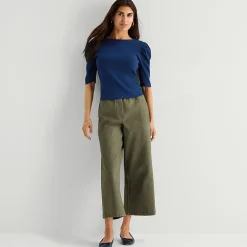 St. John's Bay Womens Crew Neck 3/4 Sleeve Blouse