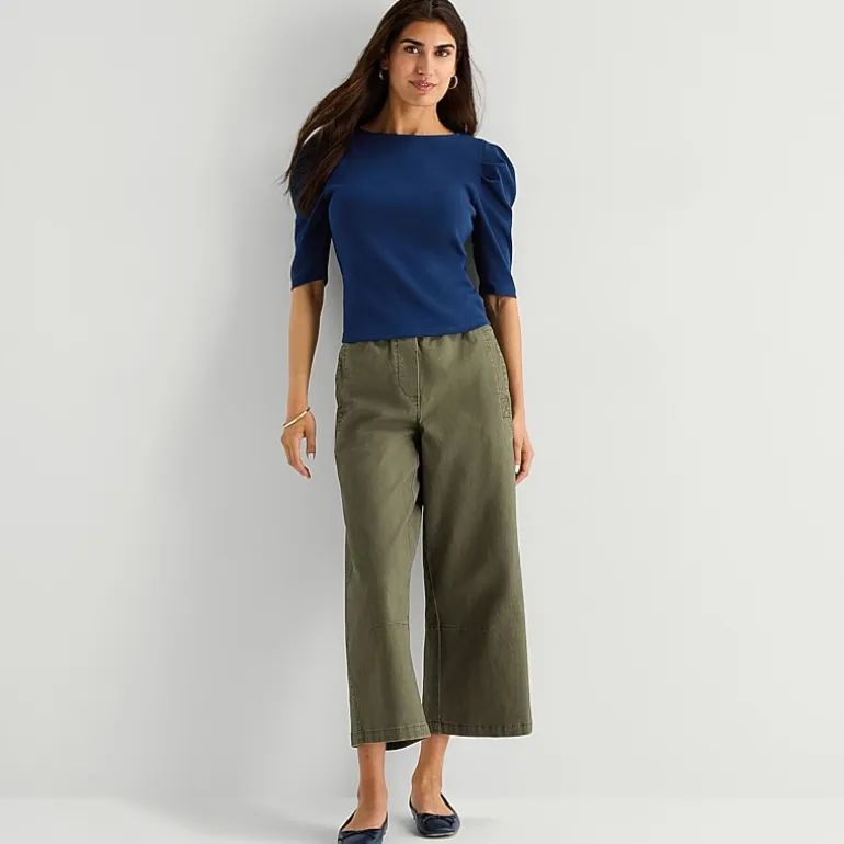 St. John's Bay Womens Crew Neck 3/4 Sleeve Blouse