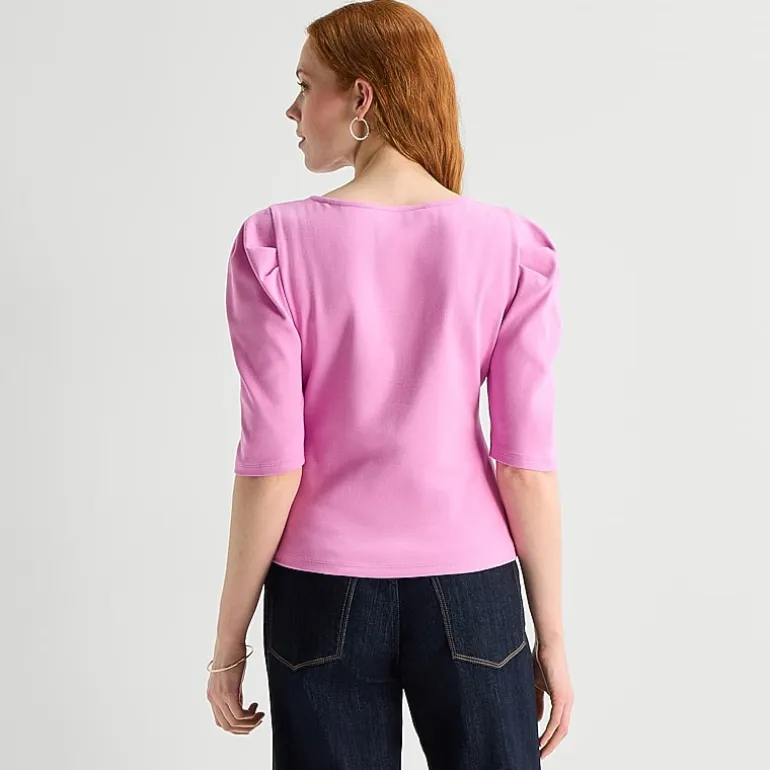 St. John's Bay Womens Crew Neck 3/4 Sleeve Blouse