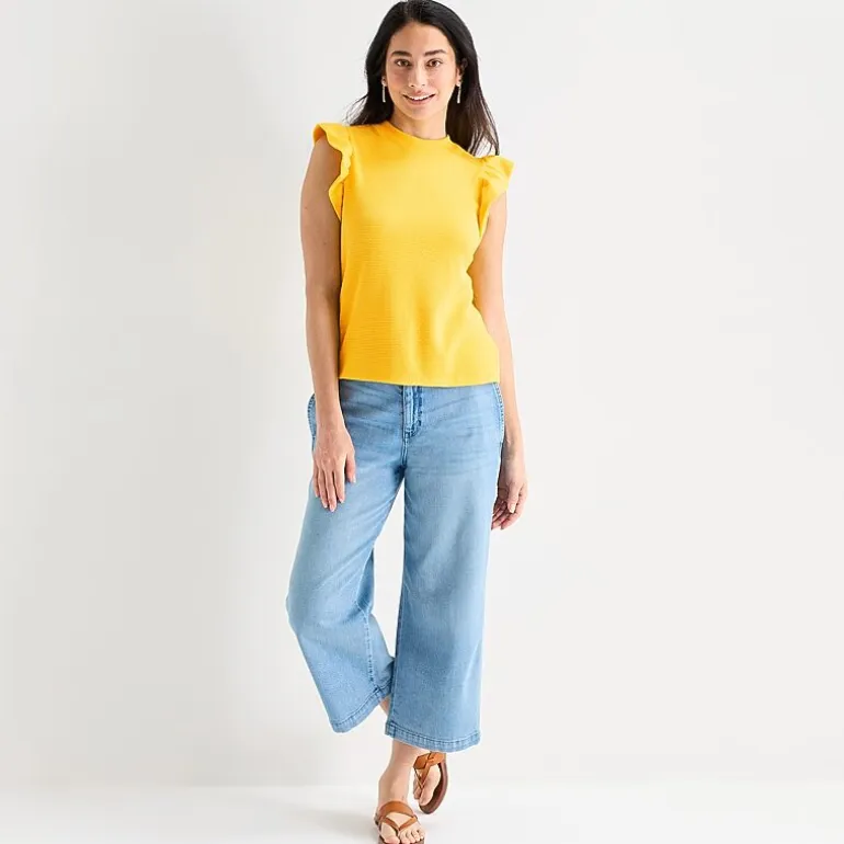St. John's Bay Womens Crew Neck Short Sleeve Blouse