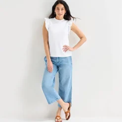 St. John's Bay Womens Crew Neck Short Sleeve Blouse