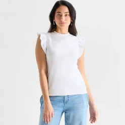 St. John's Bay Womens Crew Neck Short Sleeve Blouse