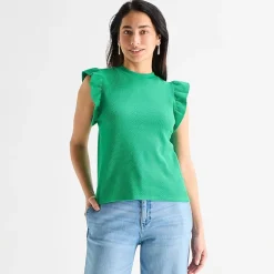 St. John's Bay Womens Crew Neck Short Sleeve Blouse