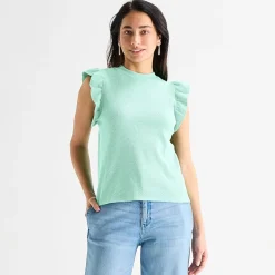 St. John's Bay Womens Crew Neck Short Sleeve Blouse