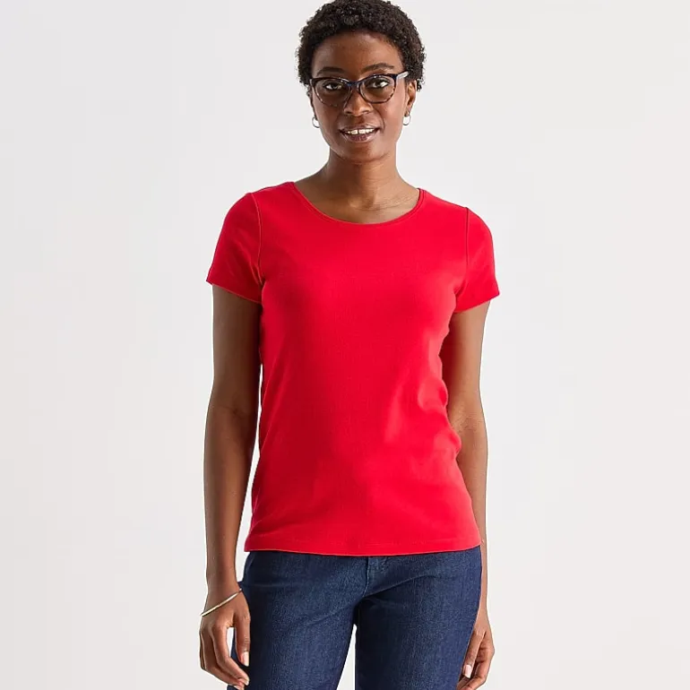 St. John's Bay Womens Crew Neck Short Sleeve T-Shirt