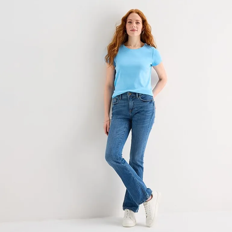 St. John's Bay Womens Crew Neck Short Sleeve T-Shirt