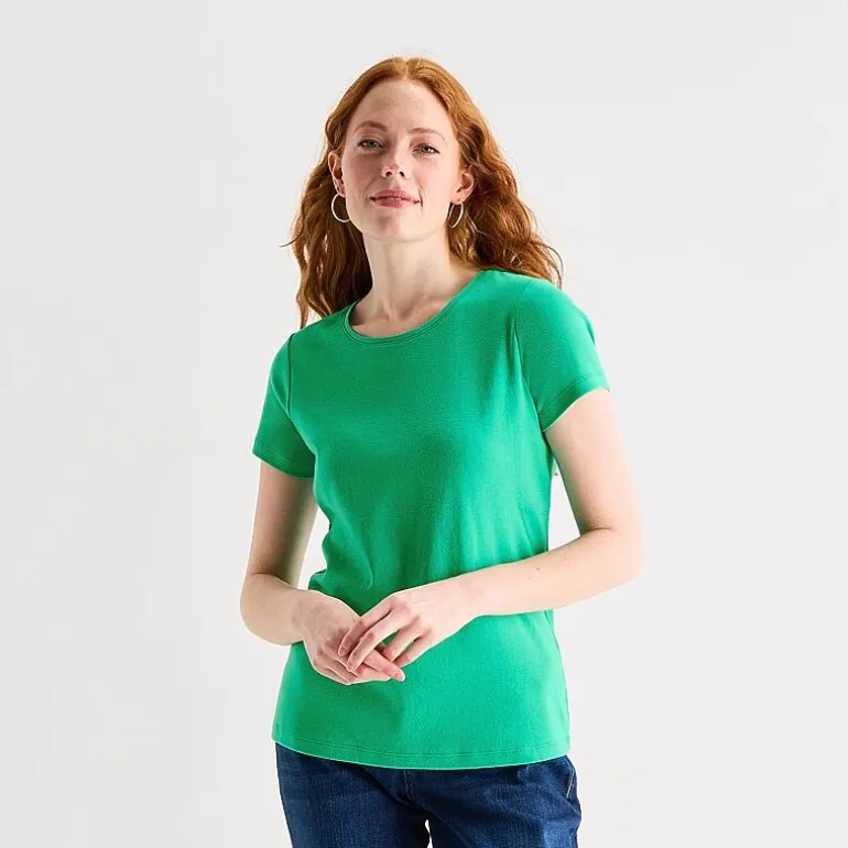 St. John's Bay Womens Crew Neck Short Sleeve T-Shirt