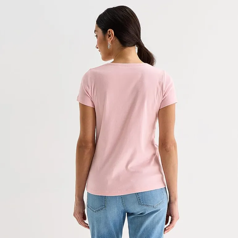 St. John's Bay Womens Crew Neck Short Sleeve T-Shirt