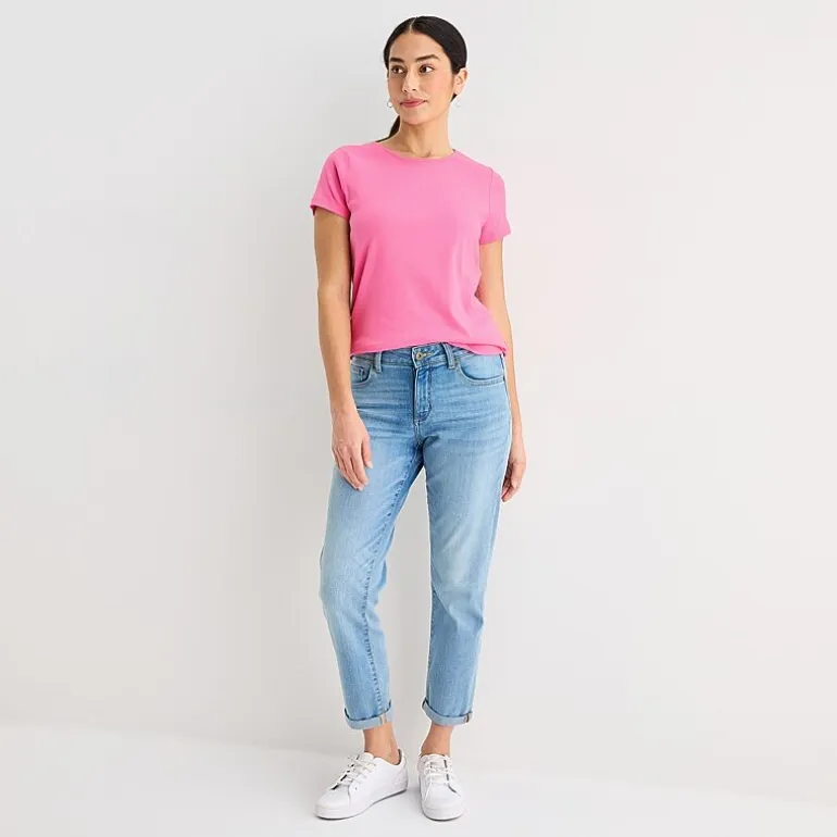 St. John's Bay Womens Crew Neck Short Sleeve T-Shirt