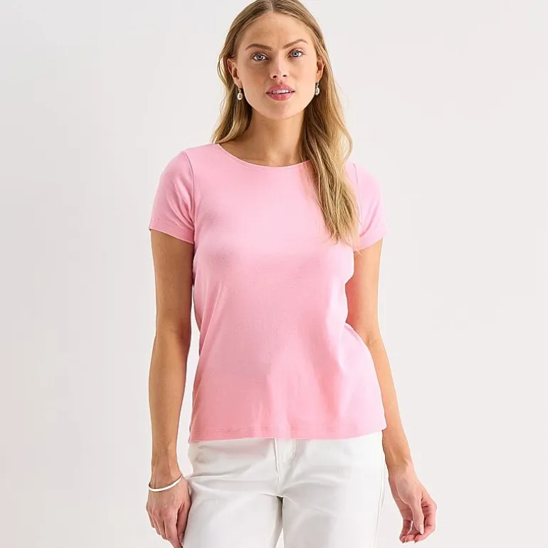St. John's Bay Womens Crew Neck Short Sleeve T-Shirt