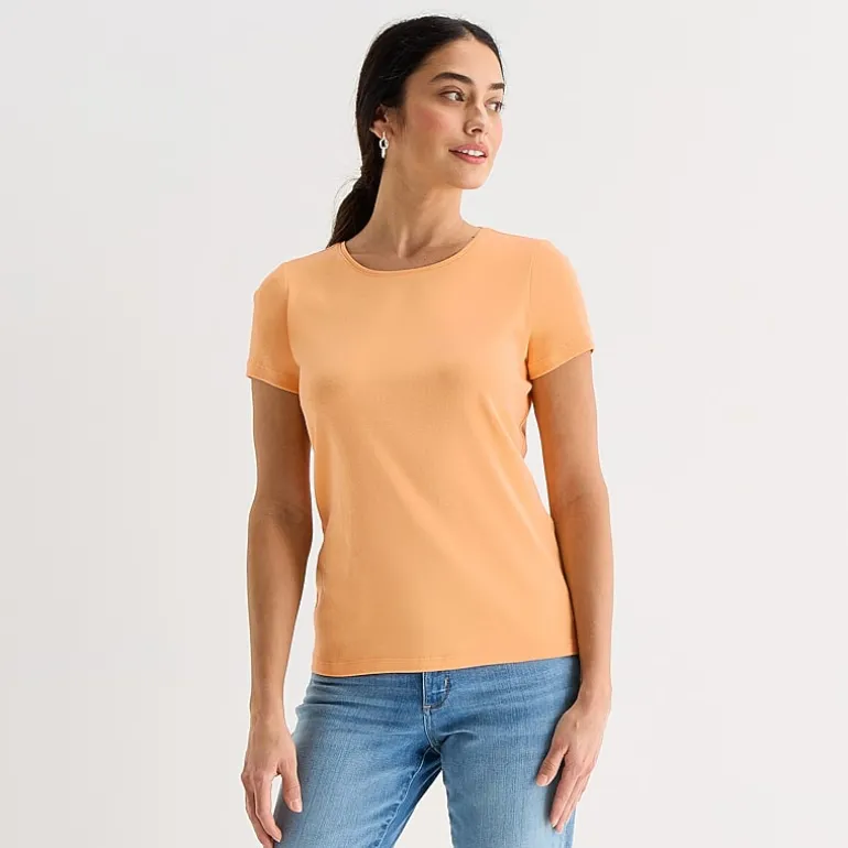 St. John's Bay Womens Crew Neck Short Sleeve T-Shirt