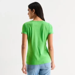 St. John's Bay Womens Crew Neck Short Sleeve T-Shirt