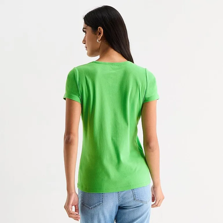 St. John's Bay Womens Crew Neck Short Sleeve T-Shirt