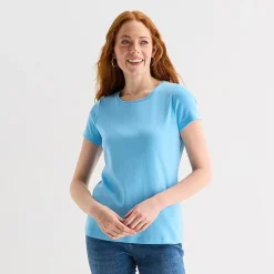 St. John's Bay Womens Crew Neck Short Sleeve T-Shirt