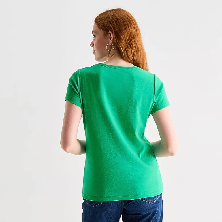 St. John's Bay Womens Crew Neck Short Sleeve T-Shirt