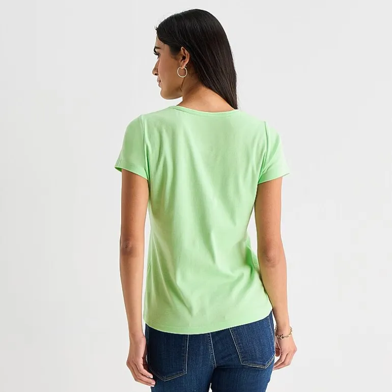 St. John's Bay Womens Crew Neck Short Sleeve T-Shirt