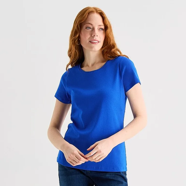 St. John's Bay Womens Crew Neck Short Sleeve T-Shirt