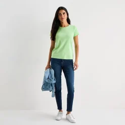 St. John's Bay Womens Crew Neck Short Sleeve T-Shirt