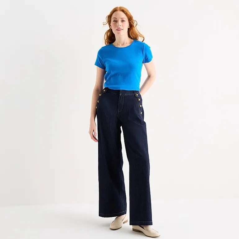St. John's Bay Womens Crew Neck Short Sleeve T-Shirt