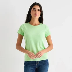 St. John's Bay Womens Crew Neck Short Sleeve T-Shirt