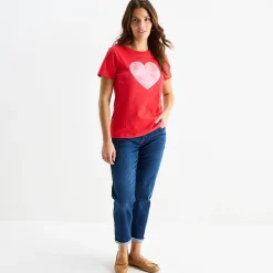 St. John's Bay Womens Crew Neck Short Sleeve Regular Fit Graphic T-Shirt