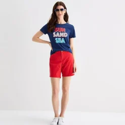 St. John's Bay Womens Crew Neck Short Sleeve Regular Fit Graphic T-Shirt