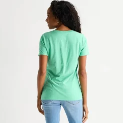 St. John's Bay Womens Crew Neck Short Sleeve Regular Fit Graphic T-Shirt
