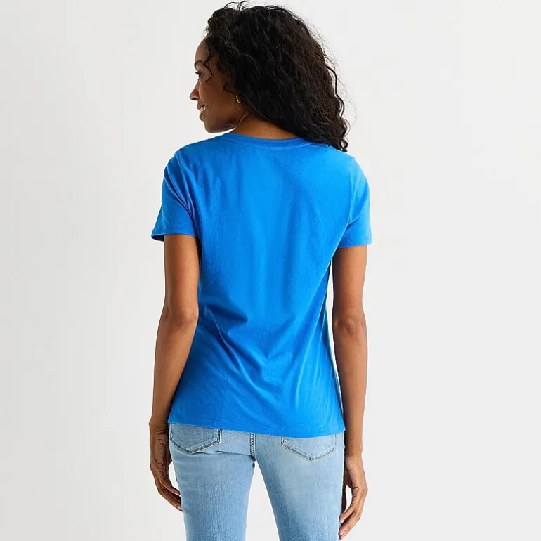St. John's Bay Womens Crew Neck Short Sleeve Regular Fit Graphic T-Shirt