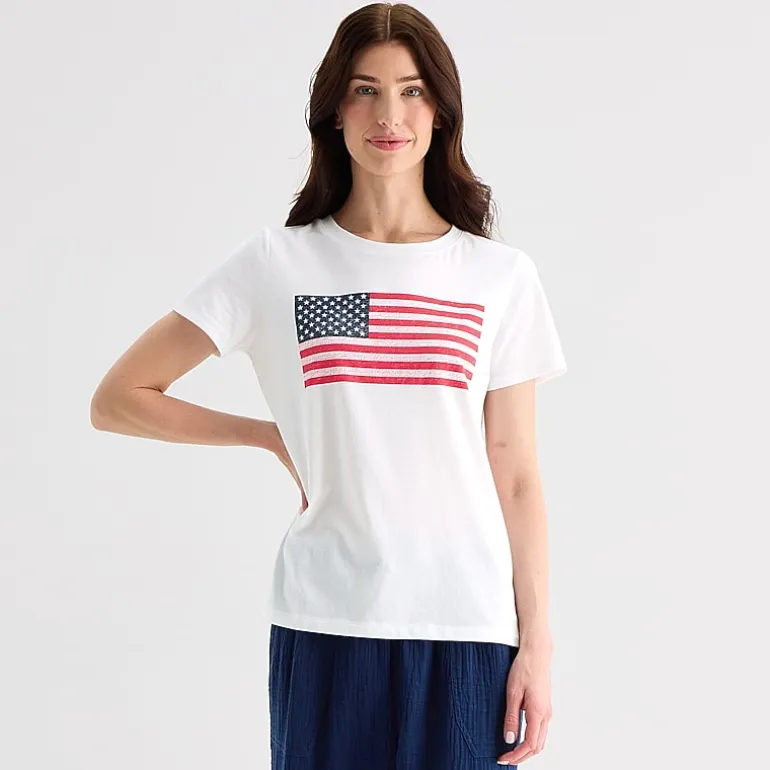 St. John's Bay Womens Crew Neck Short Sleeve Regular Fit Graphic T-Shirt
