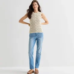 St. John's Bay Womens Crew Neck Sleeveless Pullover Sweater