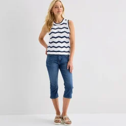 St. John's Bay Womens Crew Neck Sleeveless Chevron Pullover Sweater