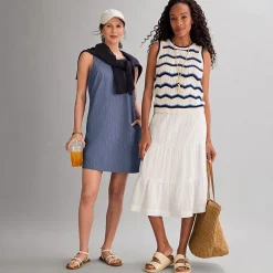 St. John's Bay Womens Crew Neck Sleeveless Chevron Pullover Sweater