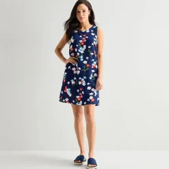 St. John's Bay Womens Crew Neck Sleeveless A-Line Dress