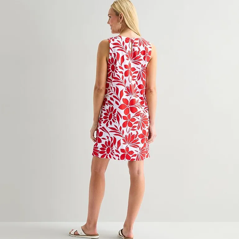 St. John's Bay Womens Crew Neck Sleeveless A-Line Dress