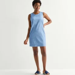 St. John's Bay Womens Crew Neck Sleeveless A-Line Dress
