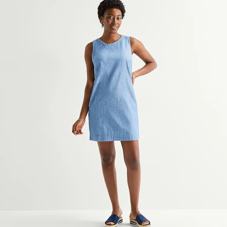 St. John's Bay Womens Crew Neck Sleeveless A-Line Dress