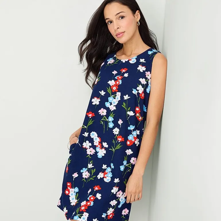 St. John's Bay Womens Crew Neck Sleeveless A-Line Dress
