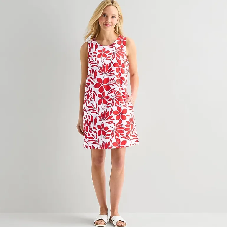 St. John's Bay Womens Crew Neck Sleeveless A-Line Dress