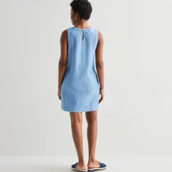 St. John's Bay Womens Crew Neck Sleeveless A-Line Dress