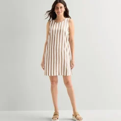 St. John's Bay Womens Crew Neck Sleeveless A-Line Dress