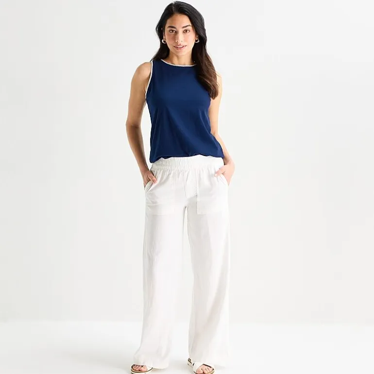 St. John's Bay Womens Crew Neck Sleeveless Tank Top